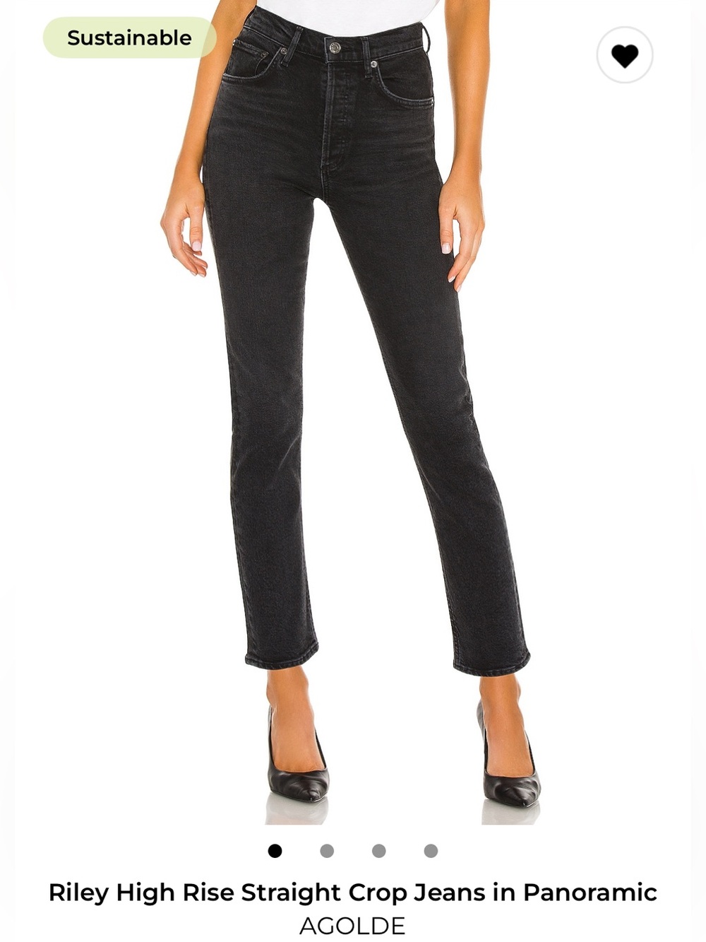 AGOLDE Riley High-Rise Straight Crop Jeans in Black